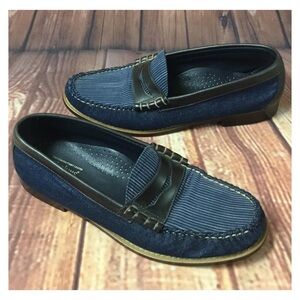 GH BASS/WEEJUNS Denim Leather Penny Loafers
